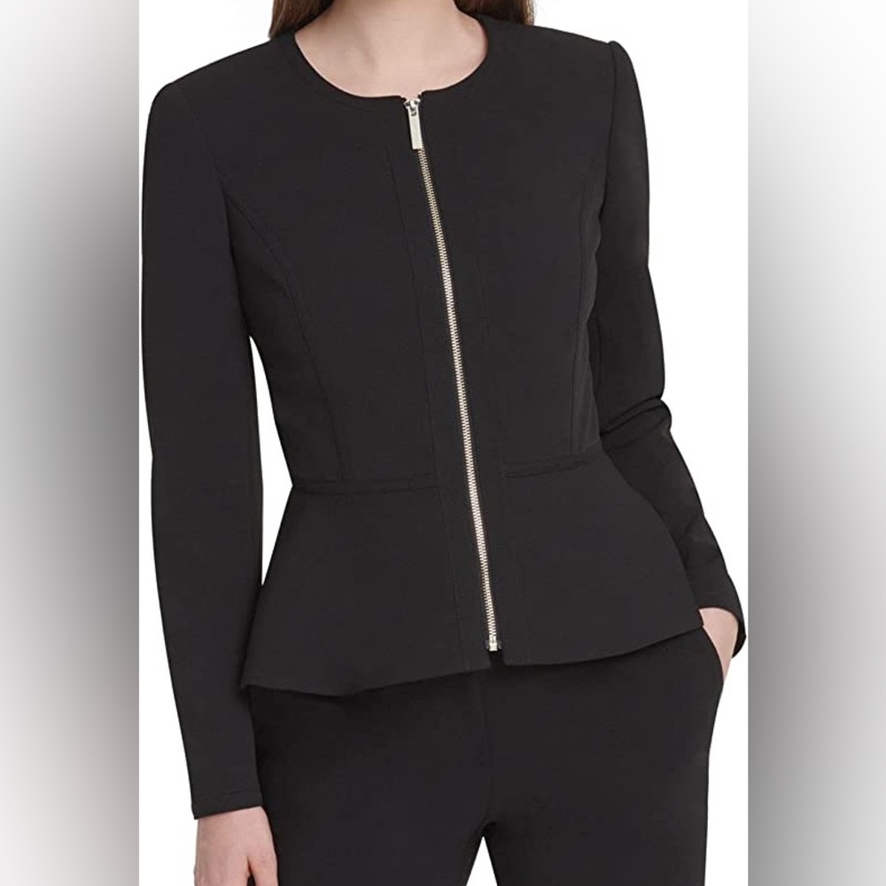 DKNY Womens zippered peplum jacket (NWT)